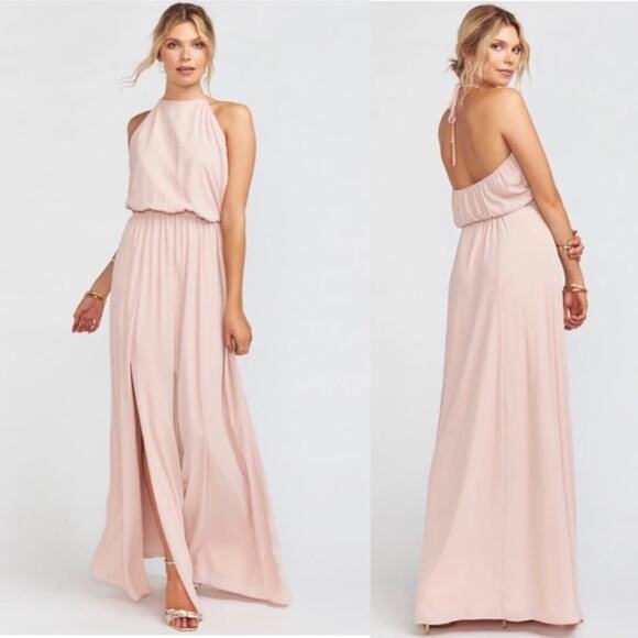 Show Me Your Mumu SMYM Heather halter maxi dress in dusty blush NEW XXS - Picture 2 of 5